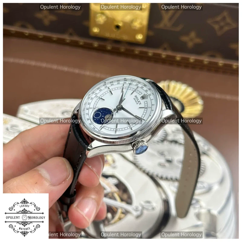 Rolex Cellini Moonphase 50535 Replica - 39 mm White Dial Dress Watch