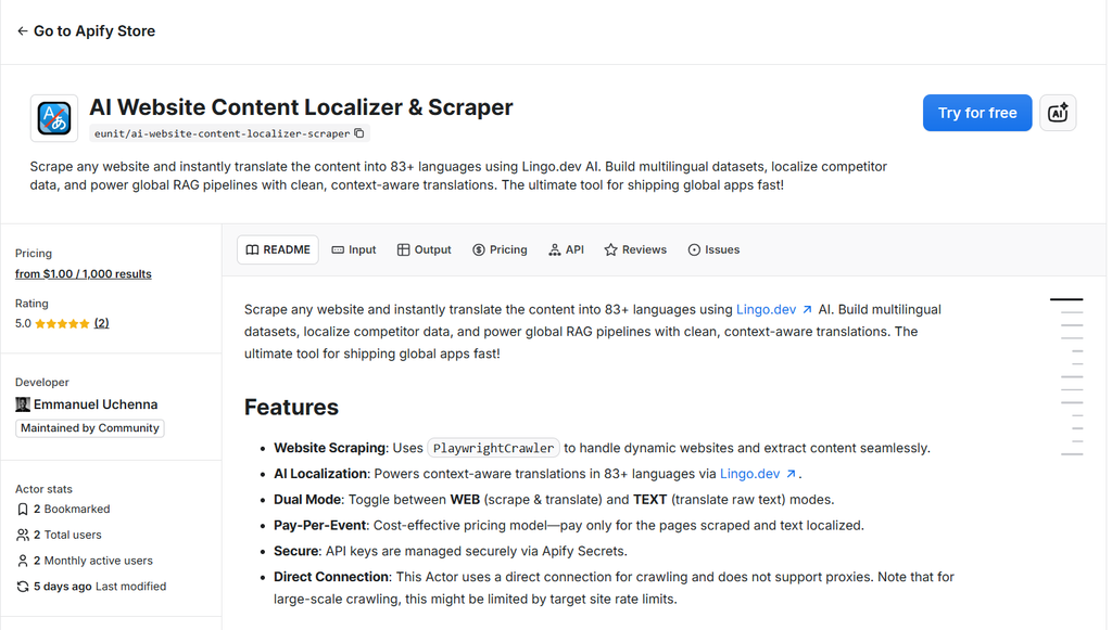AI Website Content Localizer & Scraper