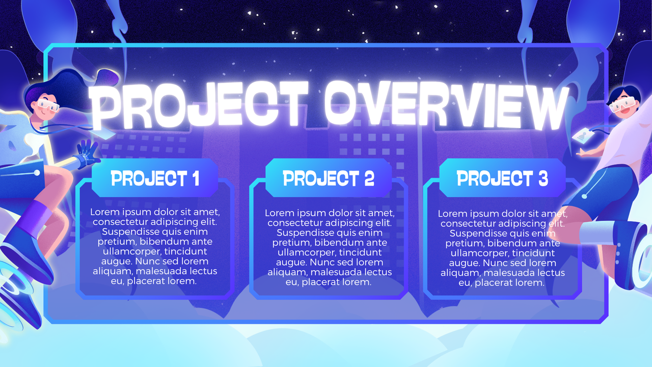 Purple and Blue Illustrative Group Project Presentation