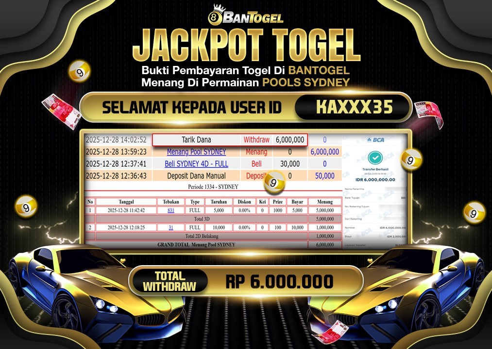 BUKTI JACKPOT LUNAS BANTOGEL