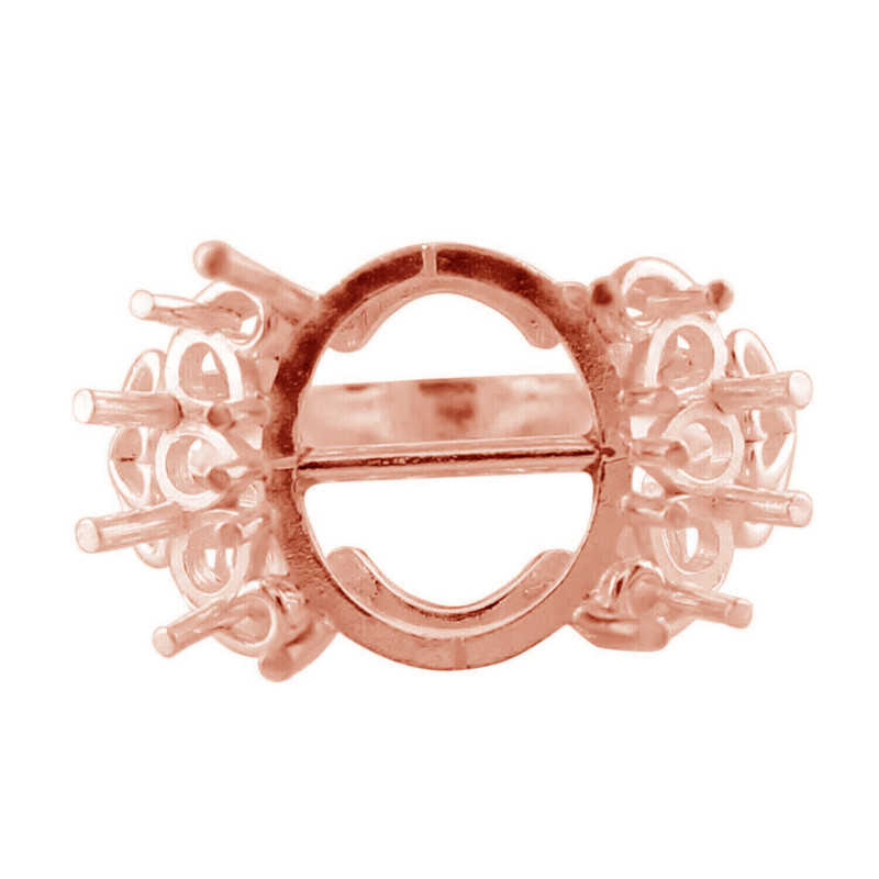 Semi Mount Oval 12X14MM Cabusion Cut Ring Sterling Silver Jewelry Gift