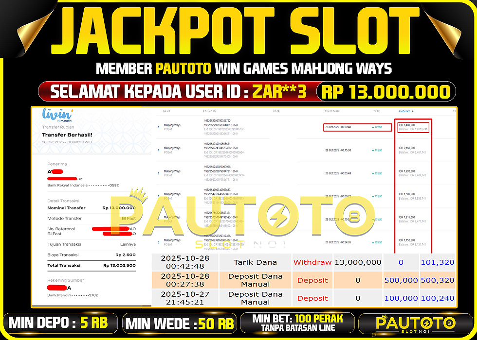 BUKTI JACKPOT LUNAS PAUTOTO