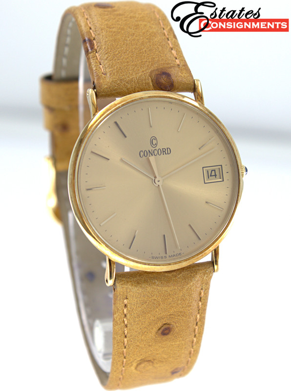 Concord Ultra Thin 14k Yellow Gold Men's Watch | eBay