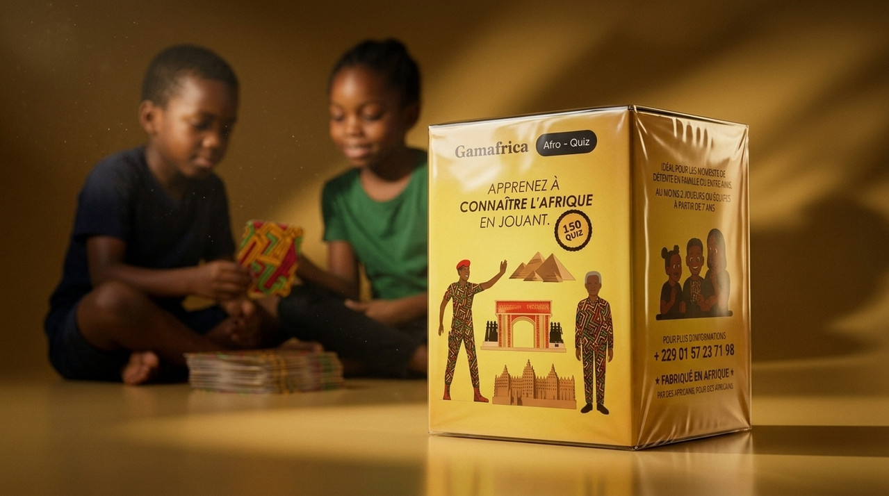Boîte et cartes du jeu Gamafrica Afrique