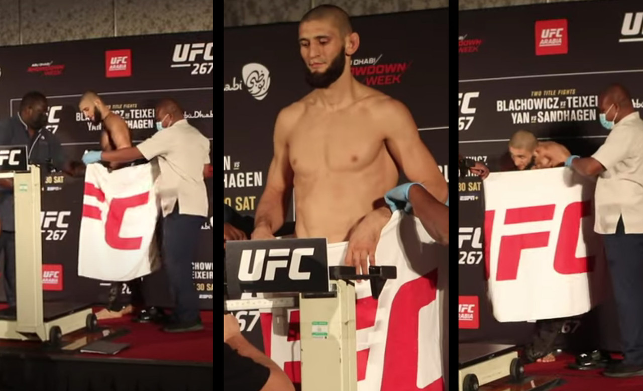 Khamzat Chimaev intentó hacer trampa en pesaje rumbo a su pelea con Li Jingliang