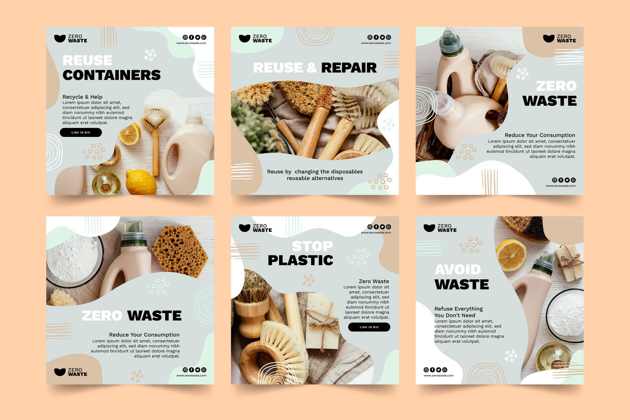 Zero waste instagram posts template