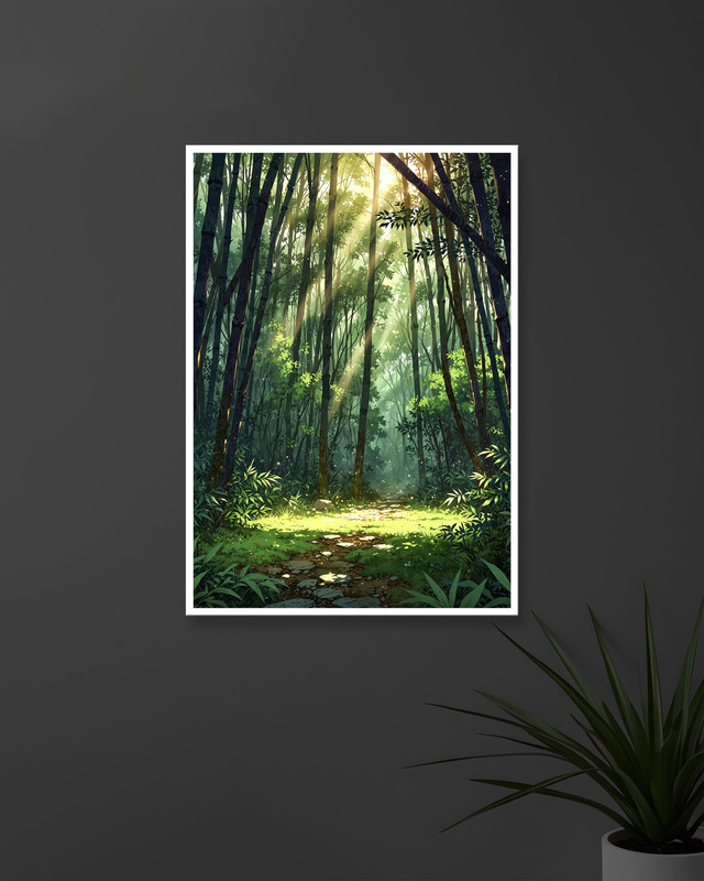 PEACEFUL FOREST PATH SCENE | SUNLIGHT & TRANQUILITY | SCENERY POSTERS