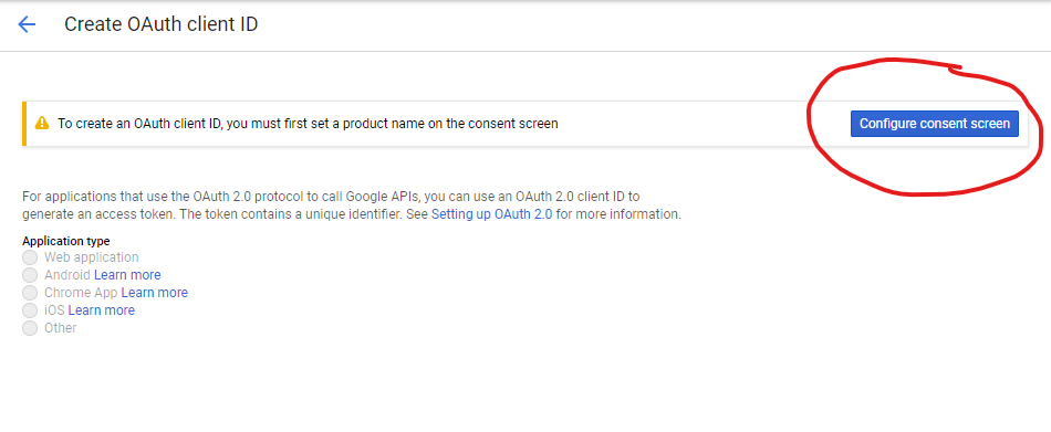 create OAuth client ID