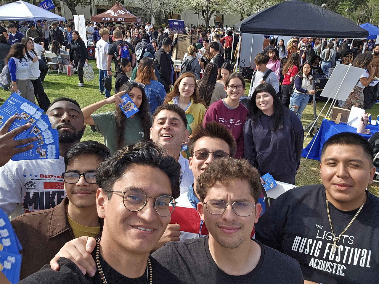 Friends smiling together