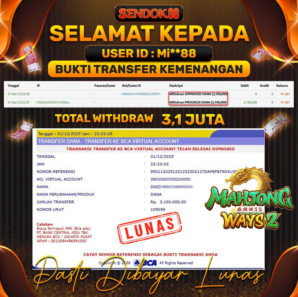 SENDOK88 JEPE! MAHJONG WAYS 2 Rp 3.100.000,- LUNAS!