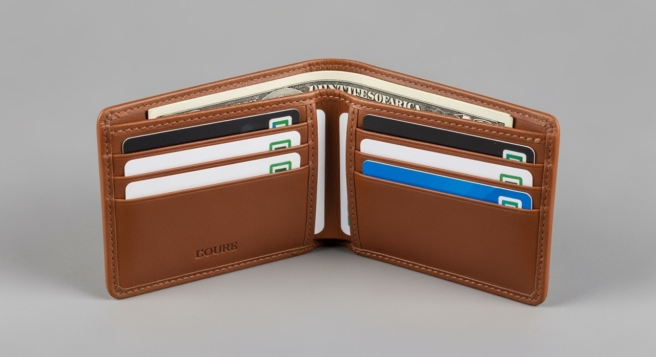 cartera pequeña de piel
