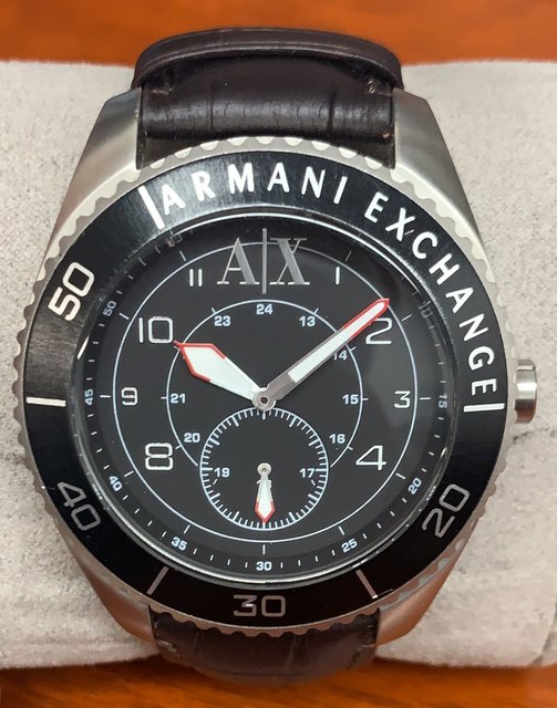 【時計】EMPORIO ARMANI アルマーニ Armani Exchange GMT Black Dial Stainless Steel Mens Watch AX1261
