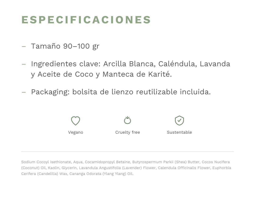 Especificaciones &mdash; Shampoo S&oacute;lido Normal