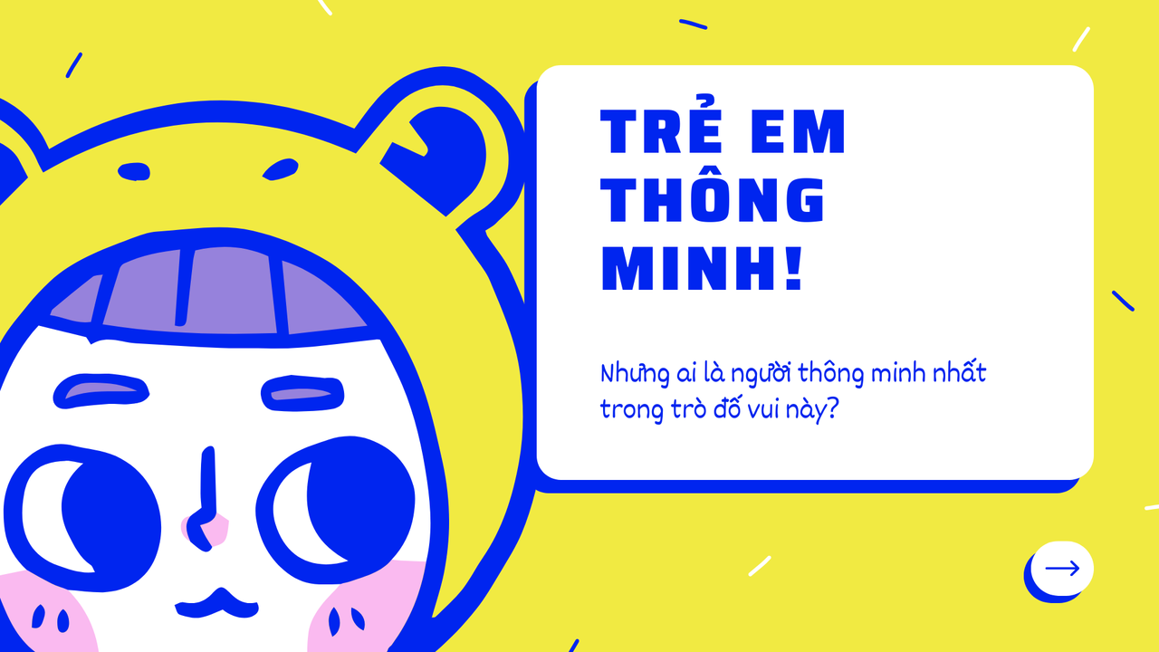 Vàng Xanh dương Hồng Trắng Vui nhộn Trẻ em Ảo Đố vui Bài thuyết trình