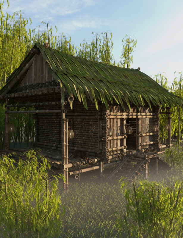 Bamboo Houses 1 2024 Free Daz 3D Models