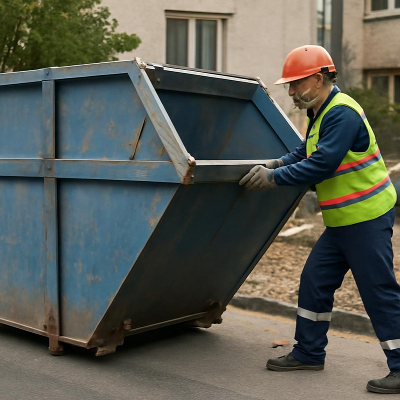 Установка контейнера для вывоза строительного мусора