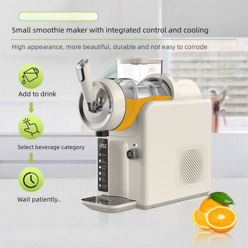 White Compact Home Cold Drink & Ice Cream Maker – Multi-Functional Slush, Milkshake, Coffee, Cocktail & Ice Cream Machine with Auto-Clean Function (AU Plug)