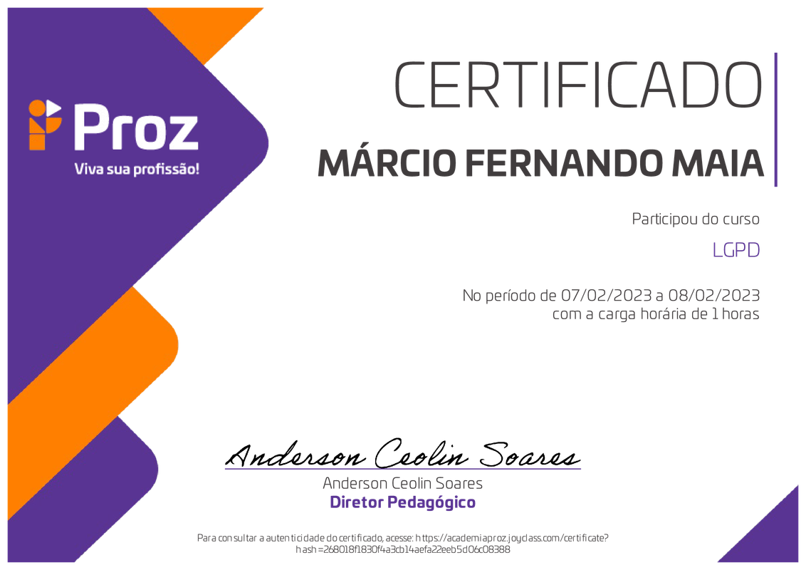 Certificado LGPD