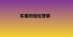 实惠的短信营销