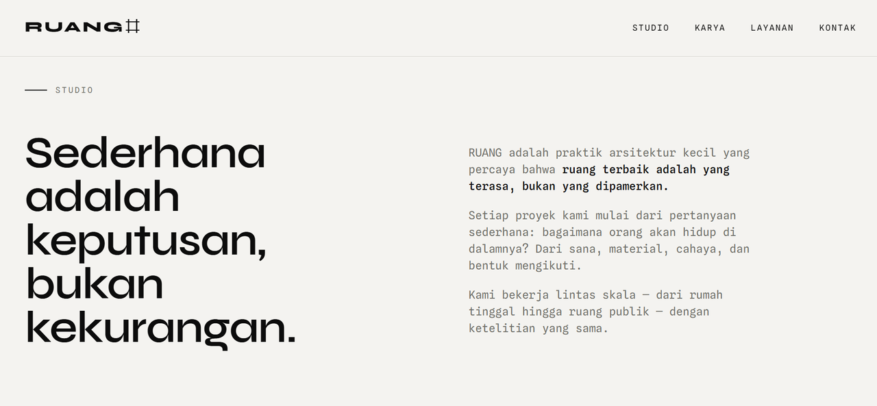 Contoh Website - Ruang Studio
