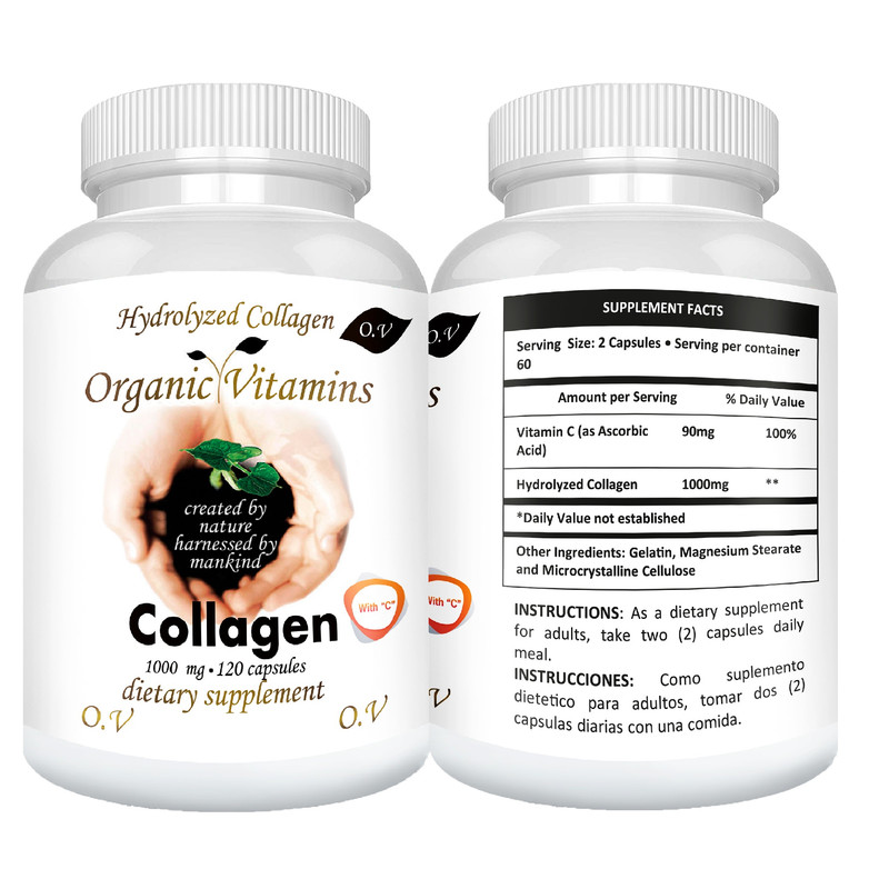 Hydrolyzed Collagen 1000mg + Vitamin C 120 Capsules