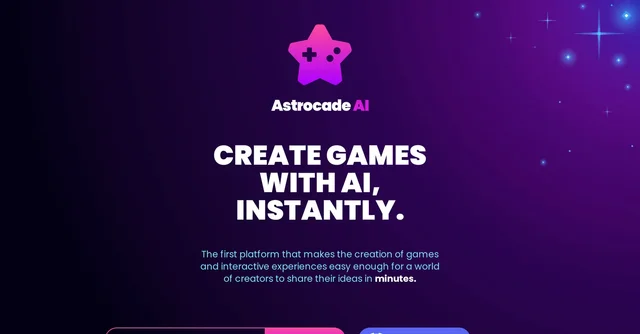 Astrocade - Платформа «wish-to-game»: создаёт игры по текстовому промпту и позволяет ремиксить проекты сообщества без кода