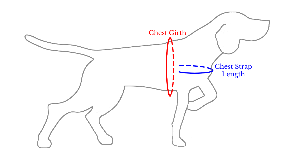 No-Pull Harness sizing diagram