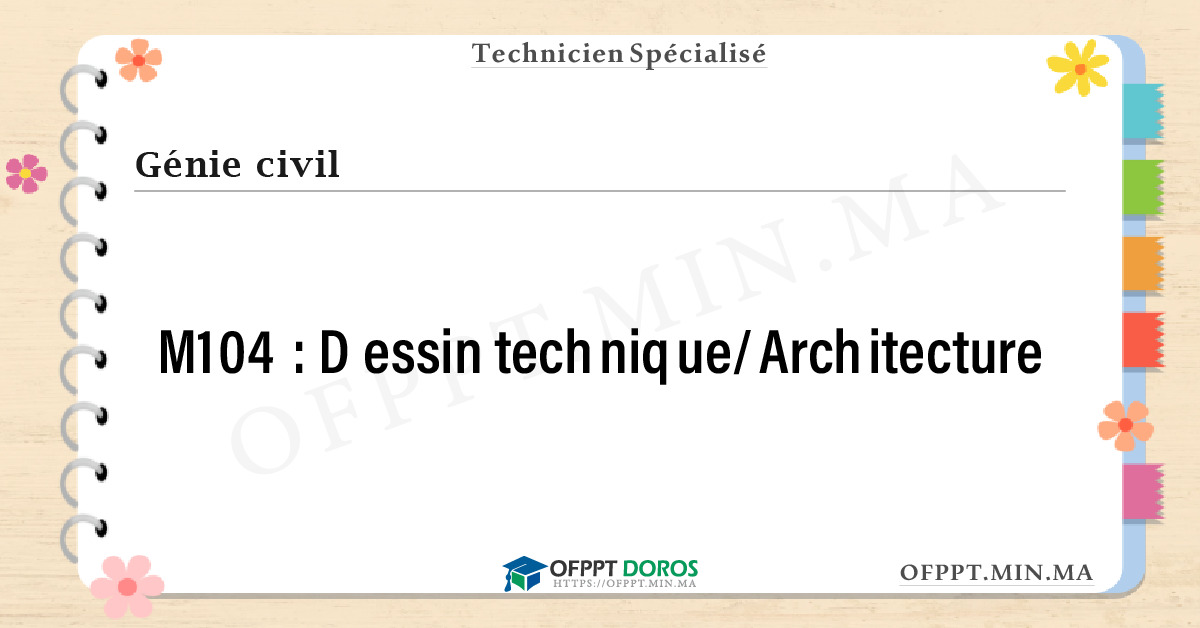 Sommaire détaillé du cours Dessin technique/Architecture M104 OFPPT - Structure du module