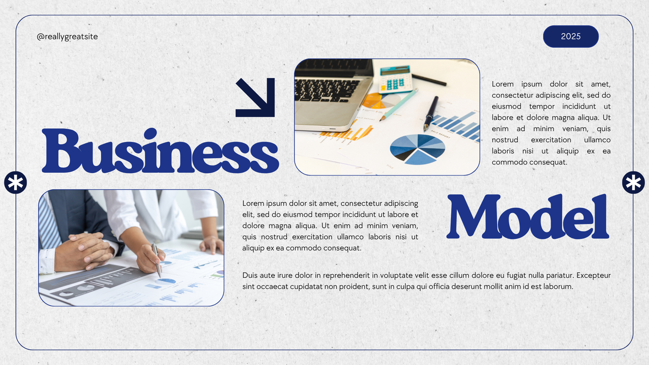 Blue and Grey Modern Geometric Simple Minimalist Pitch Deck Presentation