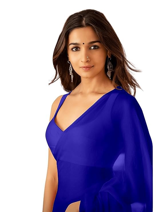 Sari Dyed Royal Blue 3