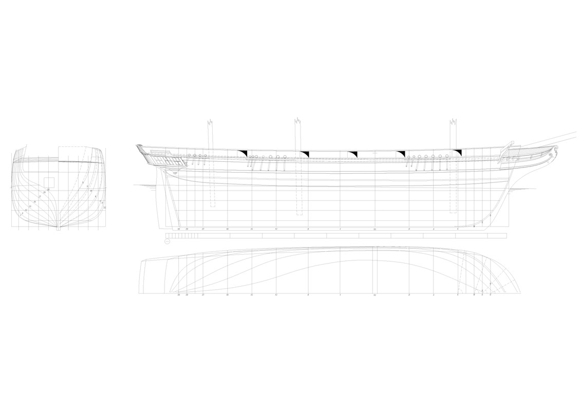 СОЧА транспорт 350-тонн Теоретический чертеж Model (1)