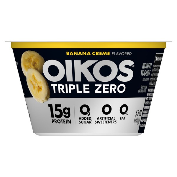 Oikos Triple Zero Banana Crème Greek Yogurt 2 13