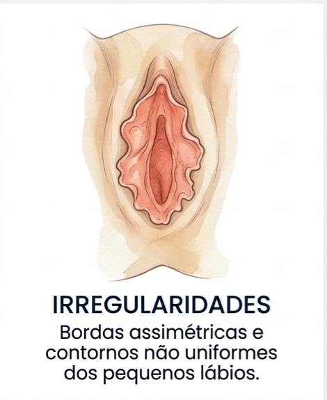 Ilustração de Irregularidades nos pequenos lábios