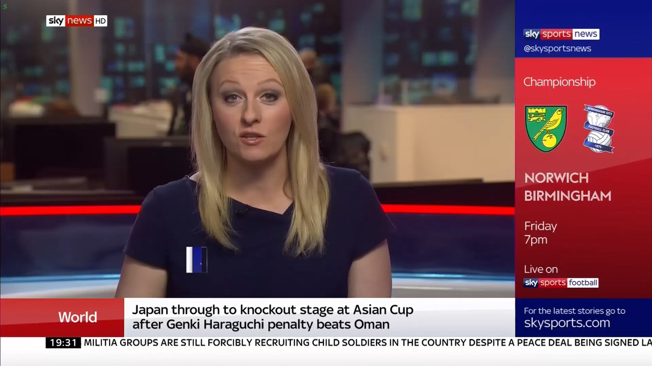 13 January - 19.30.00 - Sportsline. Sky News presents the news a