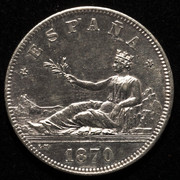 2 pesetas. Primera República. 1870 (18*73) PAS7557