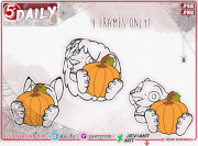 e.g. behind pumpkin feline