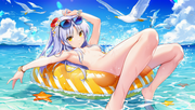 1girl-breasts-looking-at-viewer-outdoors-eyewear-on-head-swim-ring-nude-s-s-2381831088