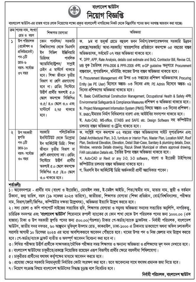 Bangladesh Scouts Job Circular