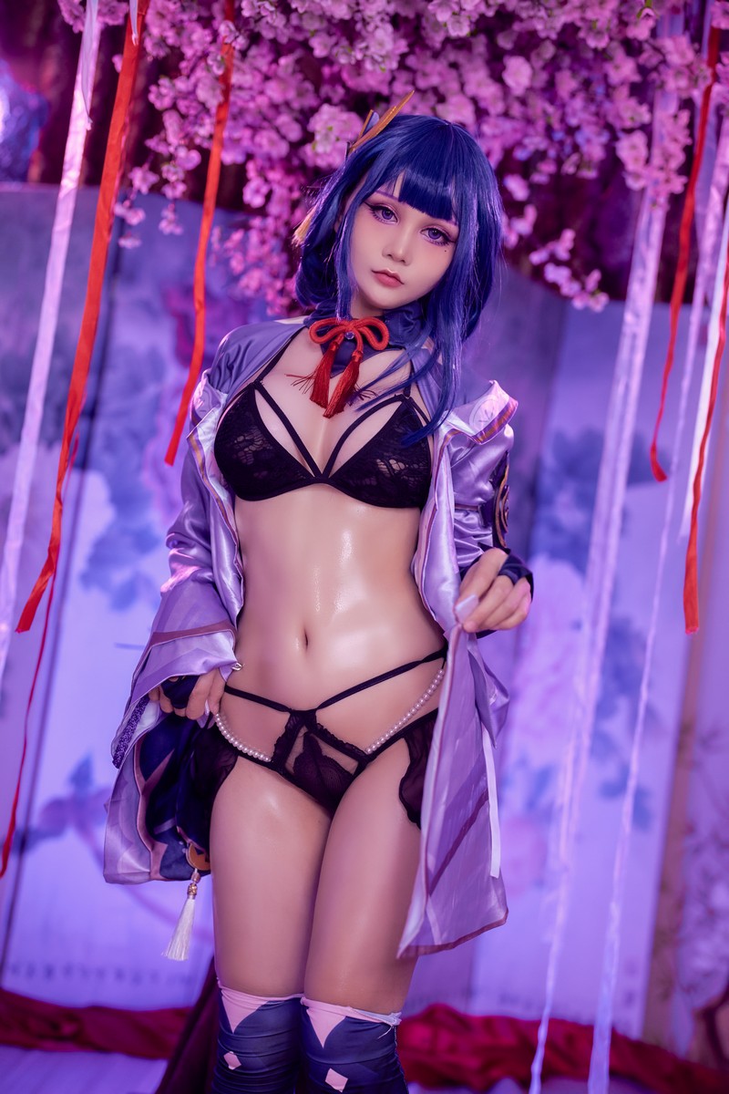 Joyce Lin2x Raiden Shogun Ei Cosplay Genshin Impact 写真 36P插图7
