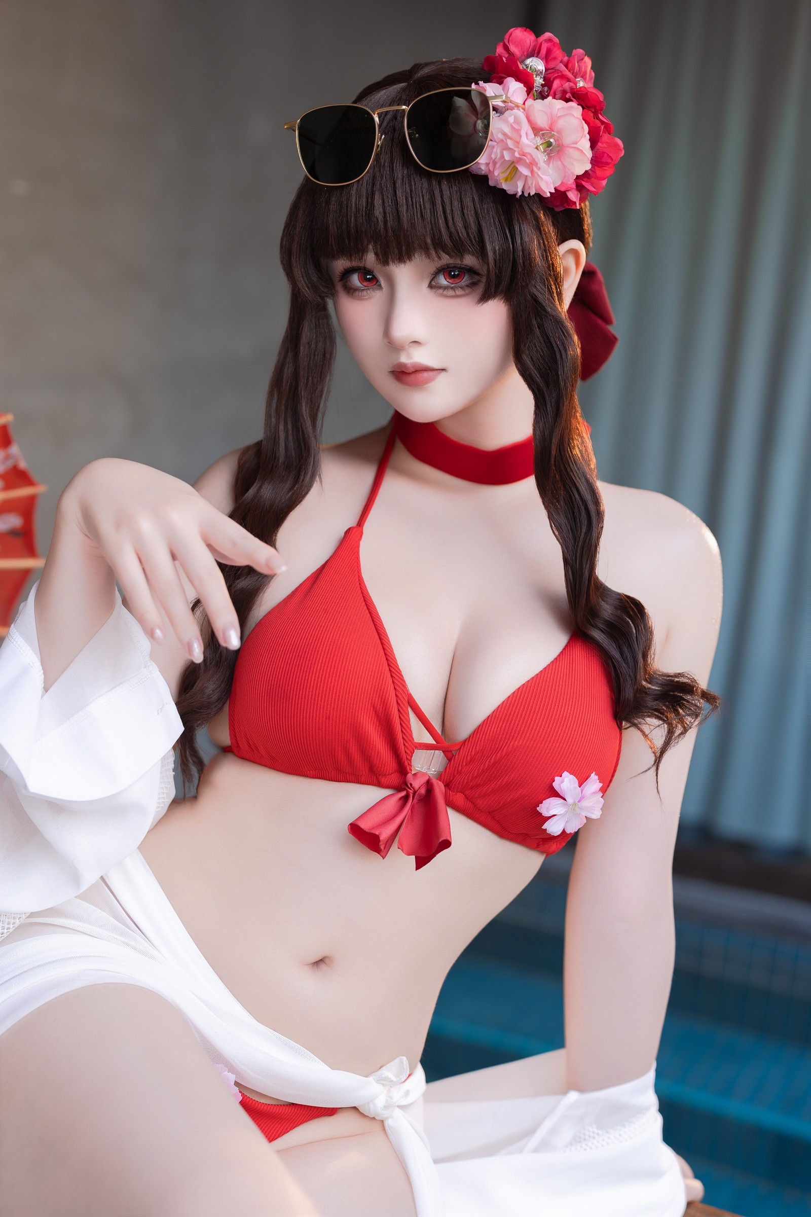 屿鱼 Yuyu 樱花泳装 Cosplay 写真合集｜季节限定（80P｜980MB）插图1