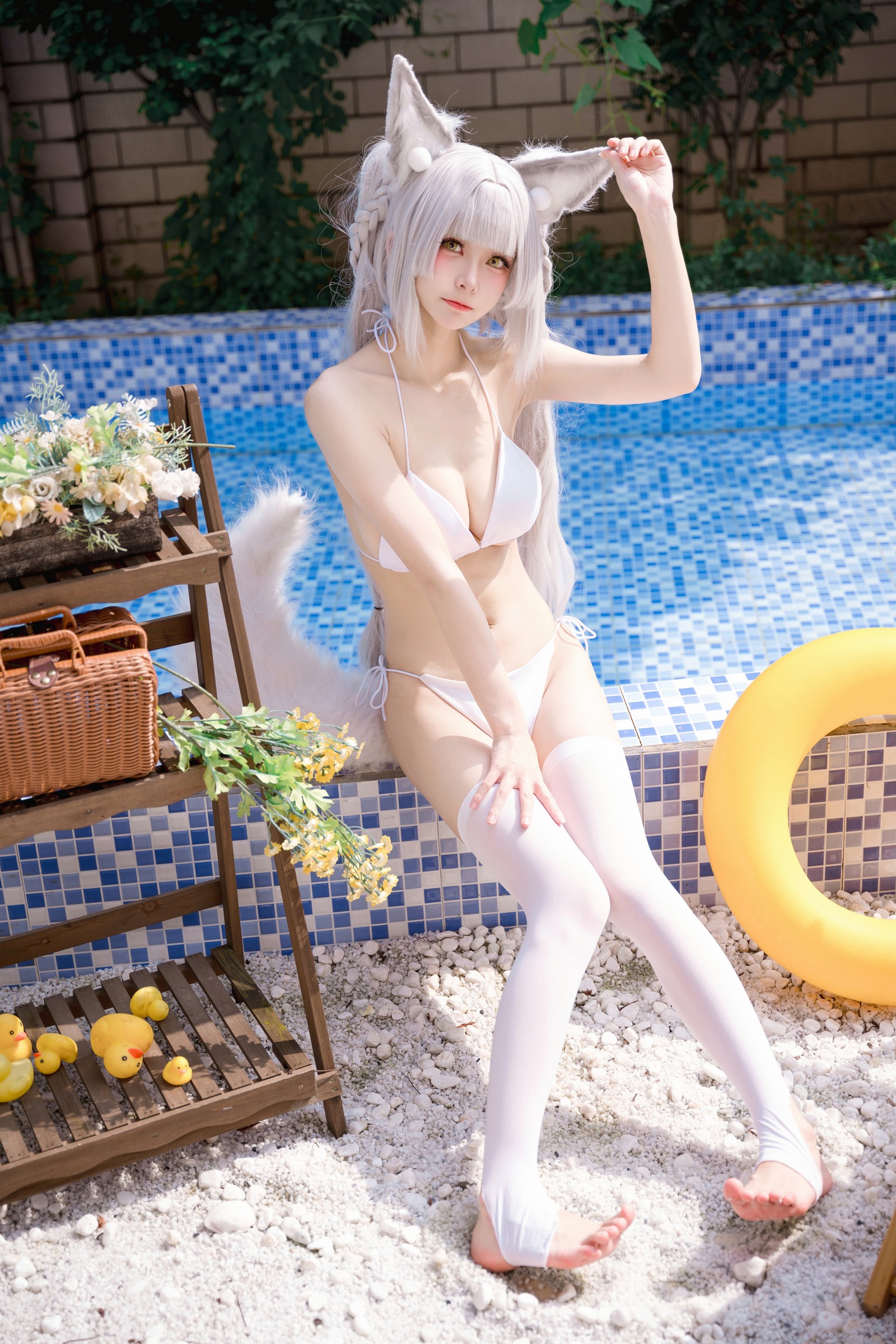 九柒喵 – 朝凪泳装 高质量泳装写真（29P-241.5M）夏日海边 Cos 系列插图
