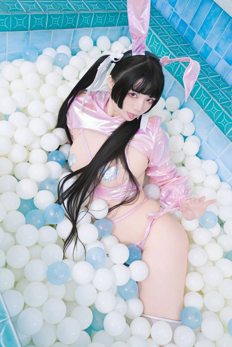 落落Raku 粉色兔子公共澡堂主题写真 32P+1V插图8