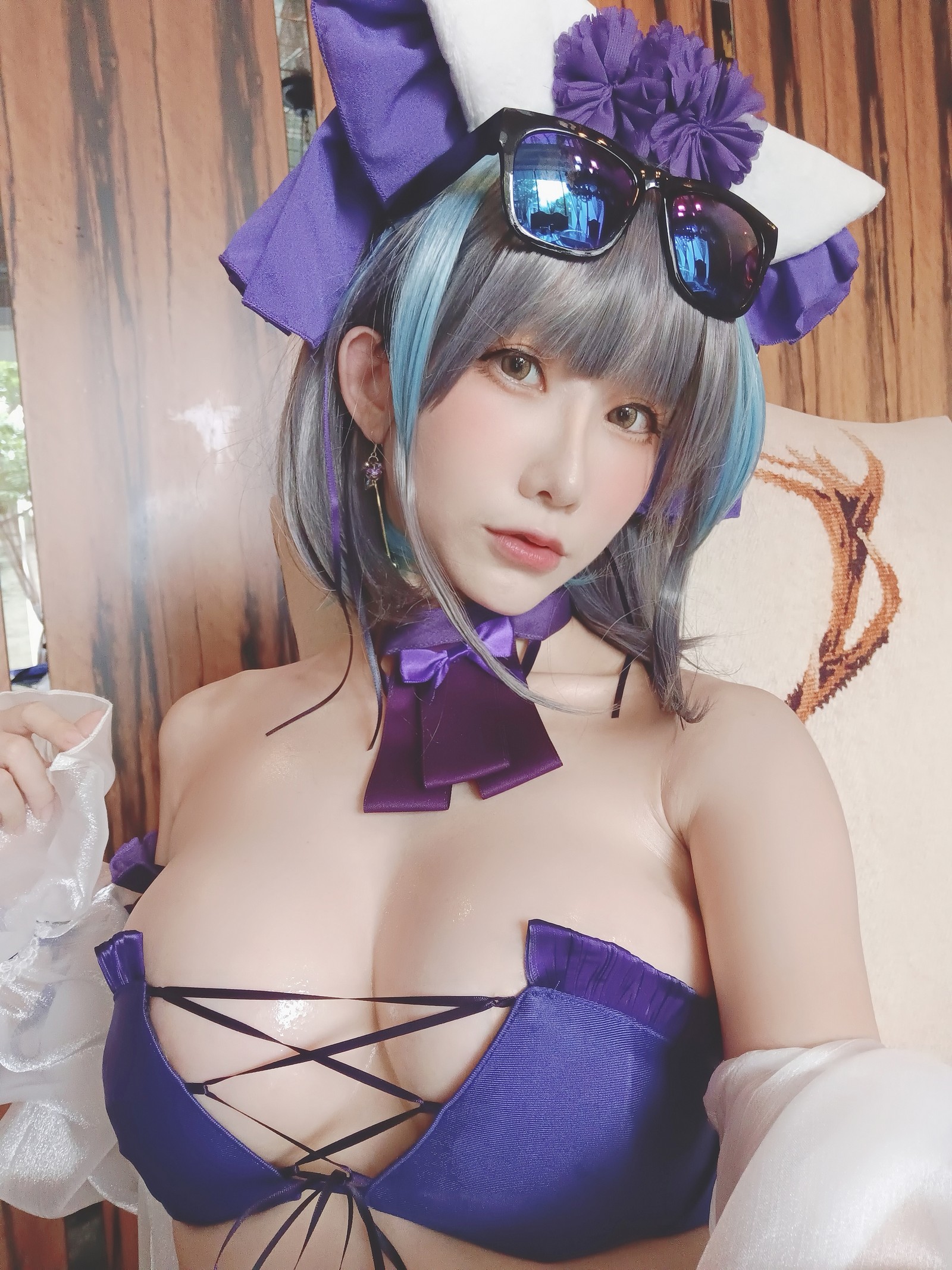 楊衣 Yangyi – 柴郡 Cheshire Cosplay 写真视频合集（55P+2V-261MB）碧蓝航线插图4
