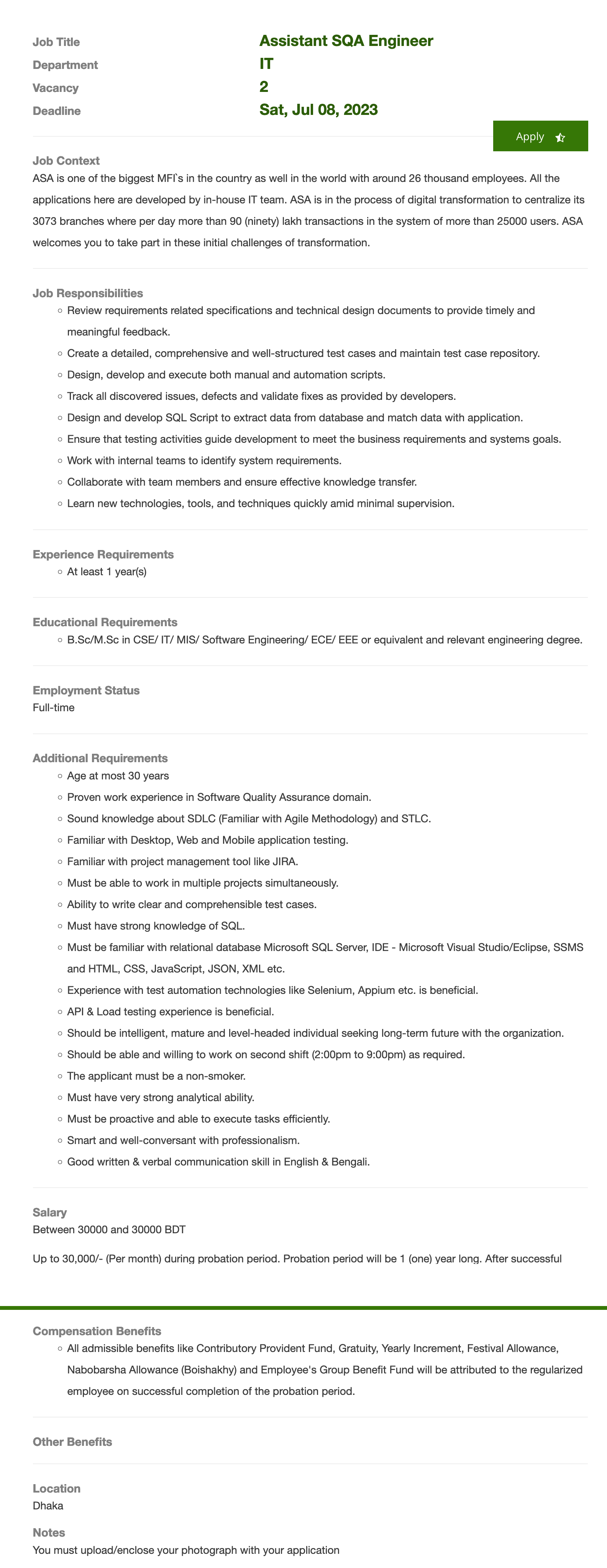 ASA NGO Job Circular 2023 BD JOB Circulars 24