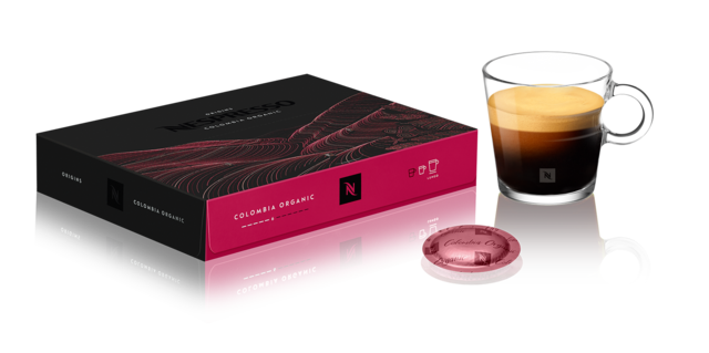 Caja de cápsulas de café orgánico de Colombia Orígenes