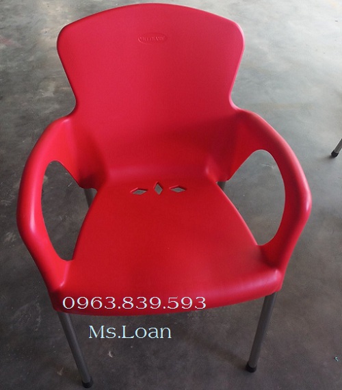 HCM - Sỉ lẻ ghế nhựa bành 2 màu lớn, ghế dựa có tay vịn ngồi quán ăn thoải mái / 0963.839.593 ms.loan Ghe-banh-cafe-mau-do