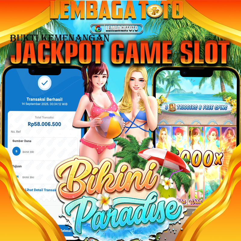 BUKTI JACKPOT 15 SEPTEMBER LEMBAGATOTO BIKINI PARADISE  Rp.58.006.500,- LUNAS