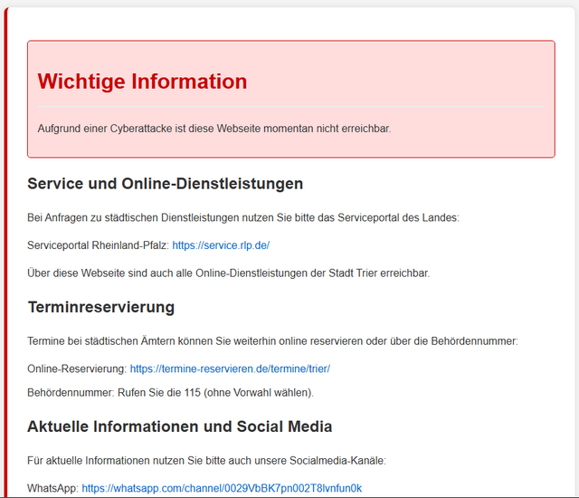 Trier.de ist down