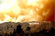 Hollywood burning CA fires
