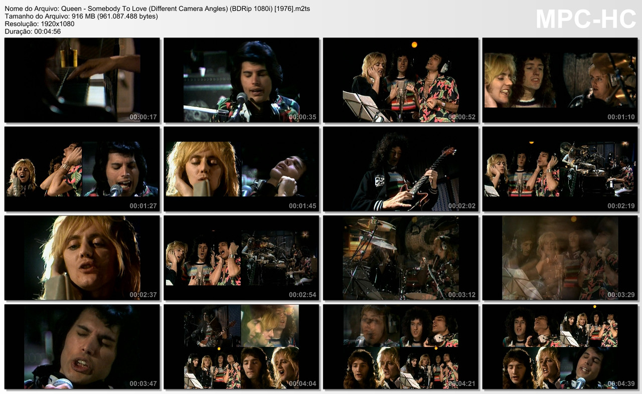 Queen - Somebody To Love (Different Camera Angles) (BDRip 1080i) [1976]